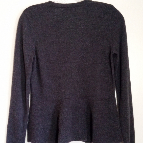 Nanette Lepore extra fine merino wool grey peplum sweater in GUC - Picture 8 of 10